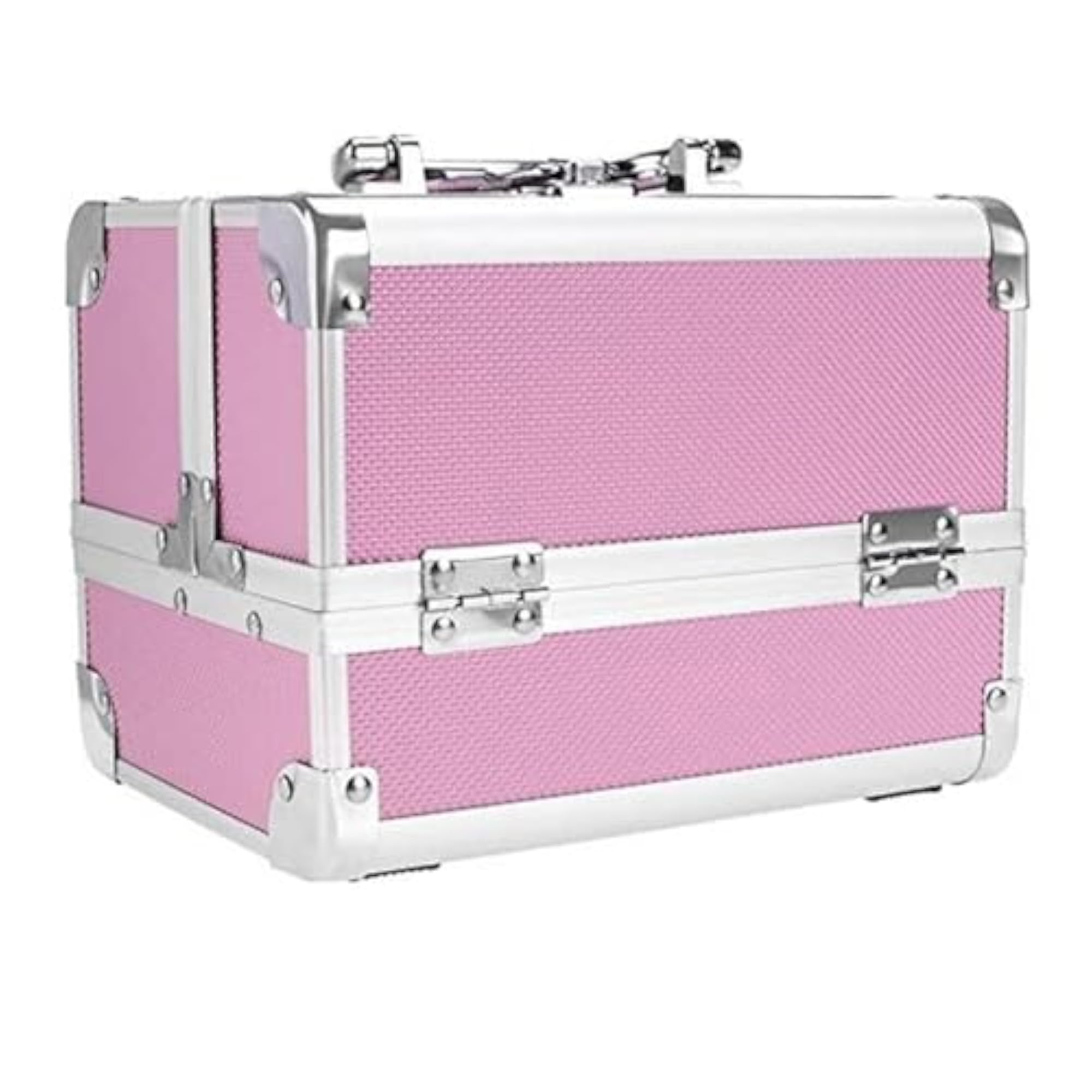 Portable Makeup Train Case with Mirror and Dividers